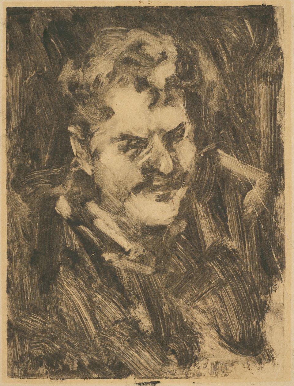 Portret van een man (Frank Duveneck?) door William Merritt Chase