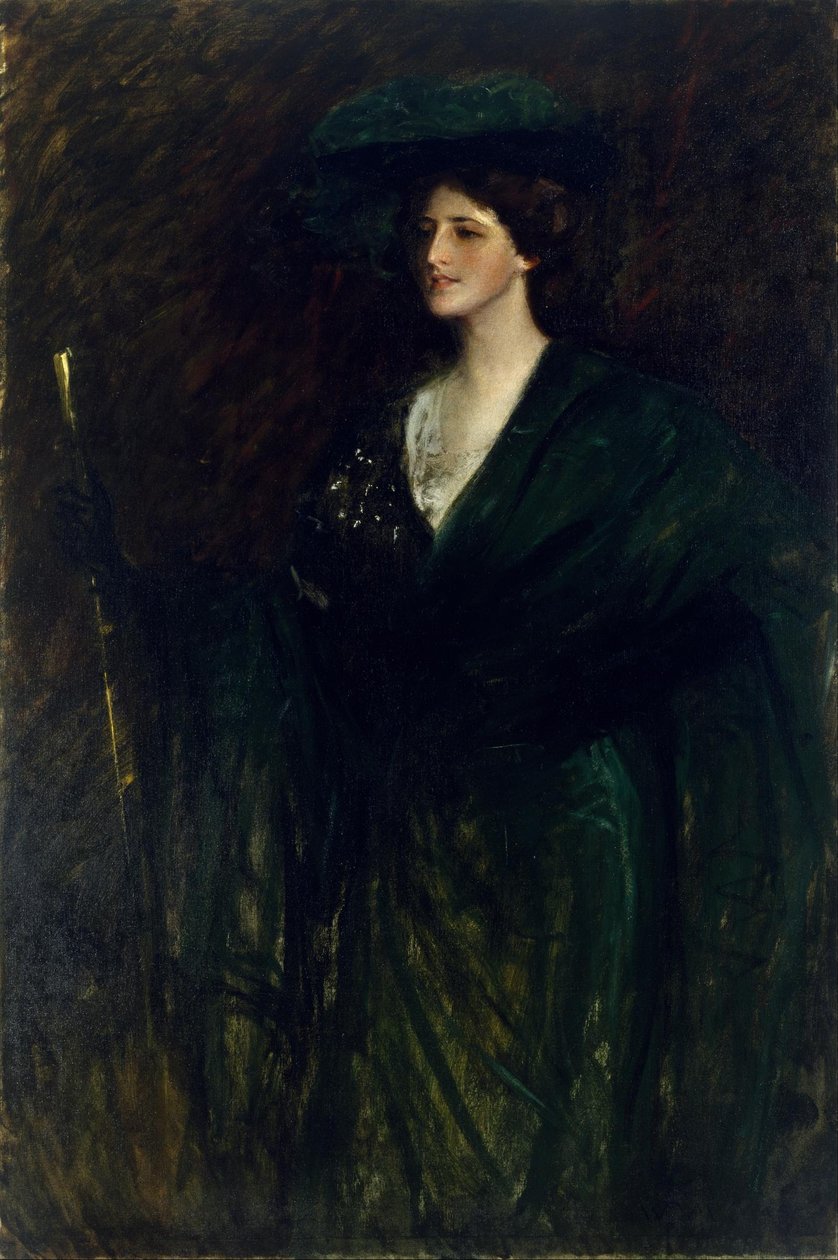 De smaragden dame door William Merritt Chase