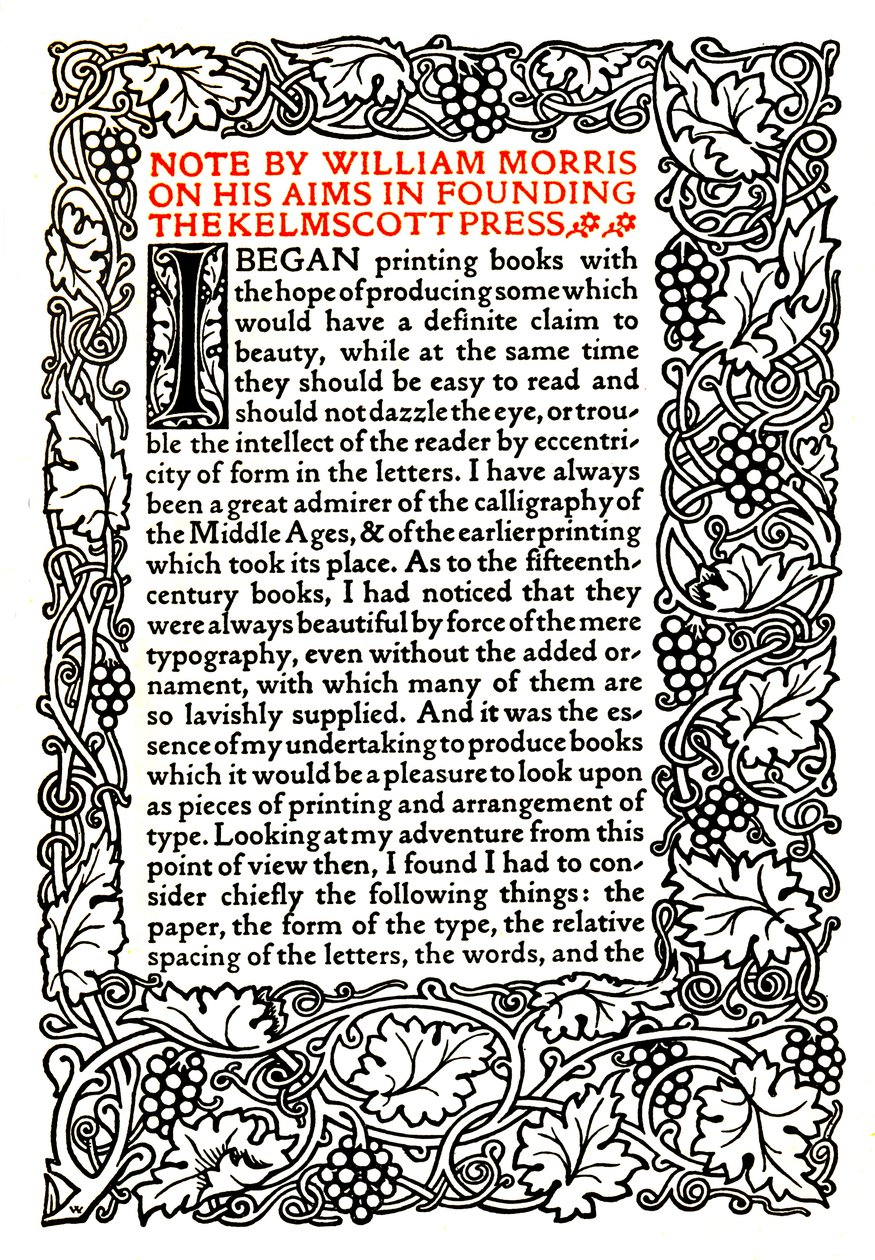 Kelmscott Press: Pagina gedrukt in het Gouden Type door William Morris