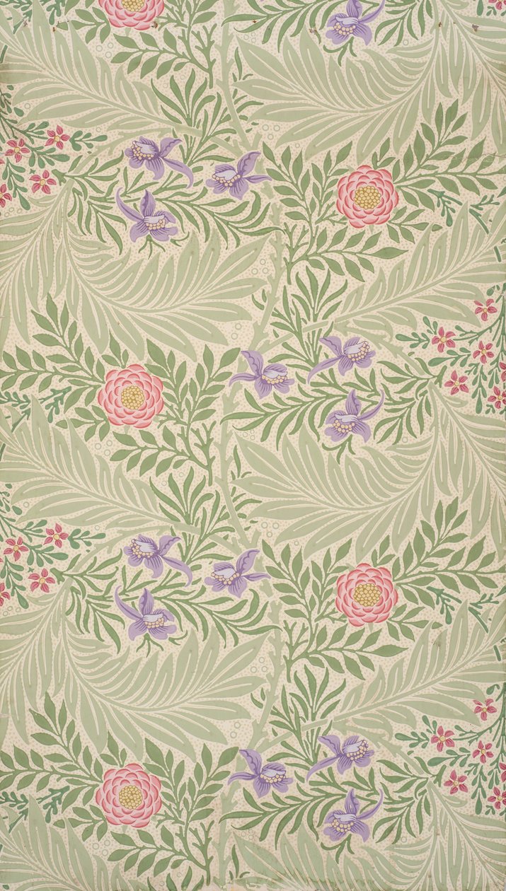 Ridderspoor. Behangpapier door William Morris