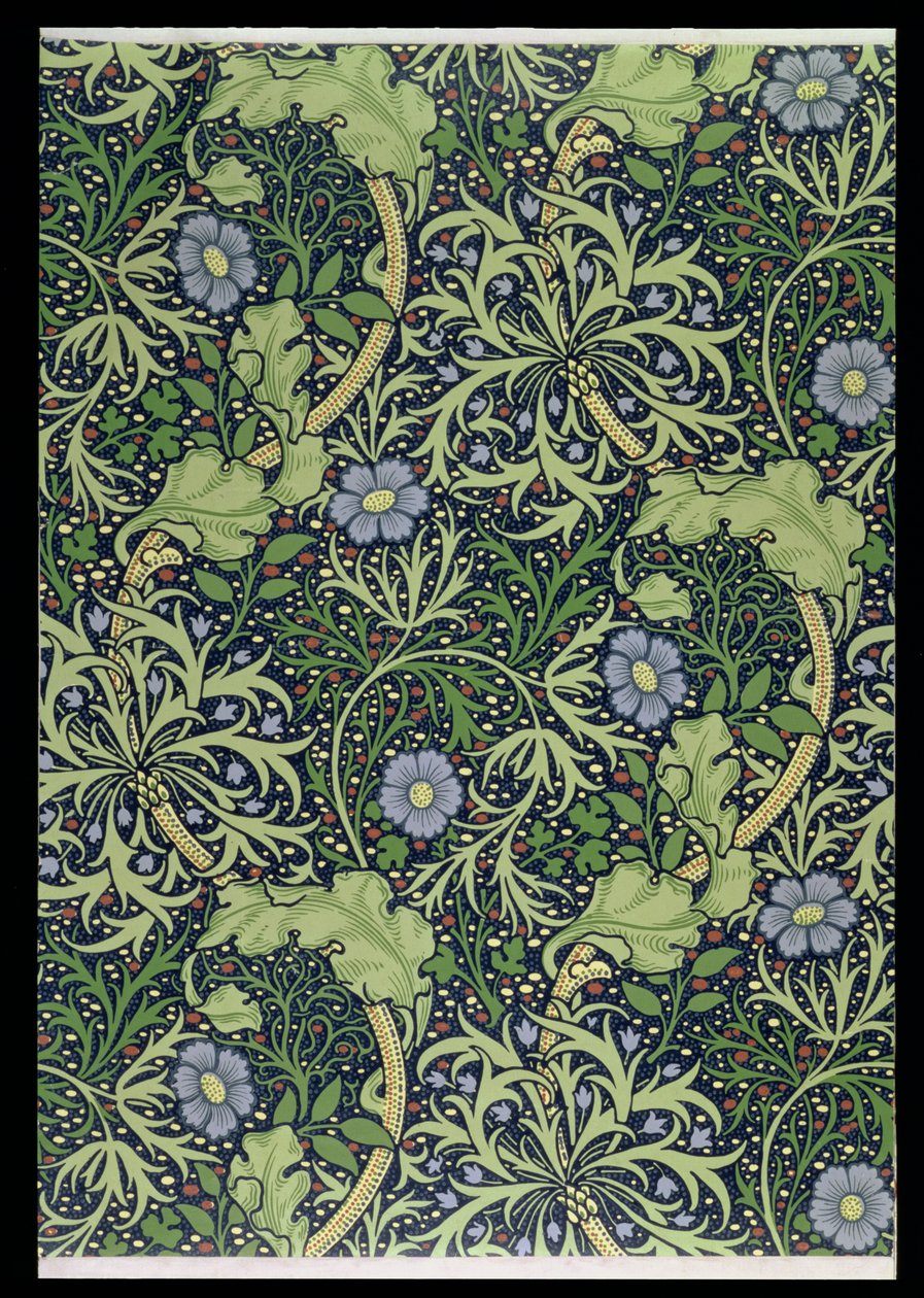 Zeewier Behangontwerp, gedrukt door John Henry Dearle, 1901 door William Morris