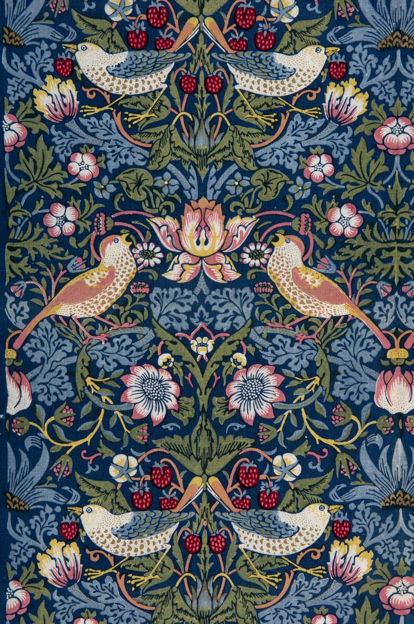 Aardbeienrover. Decoratieve stof door William Morris