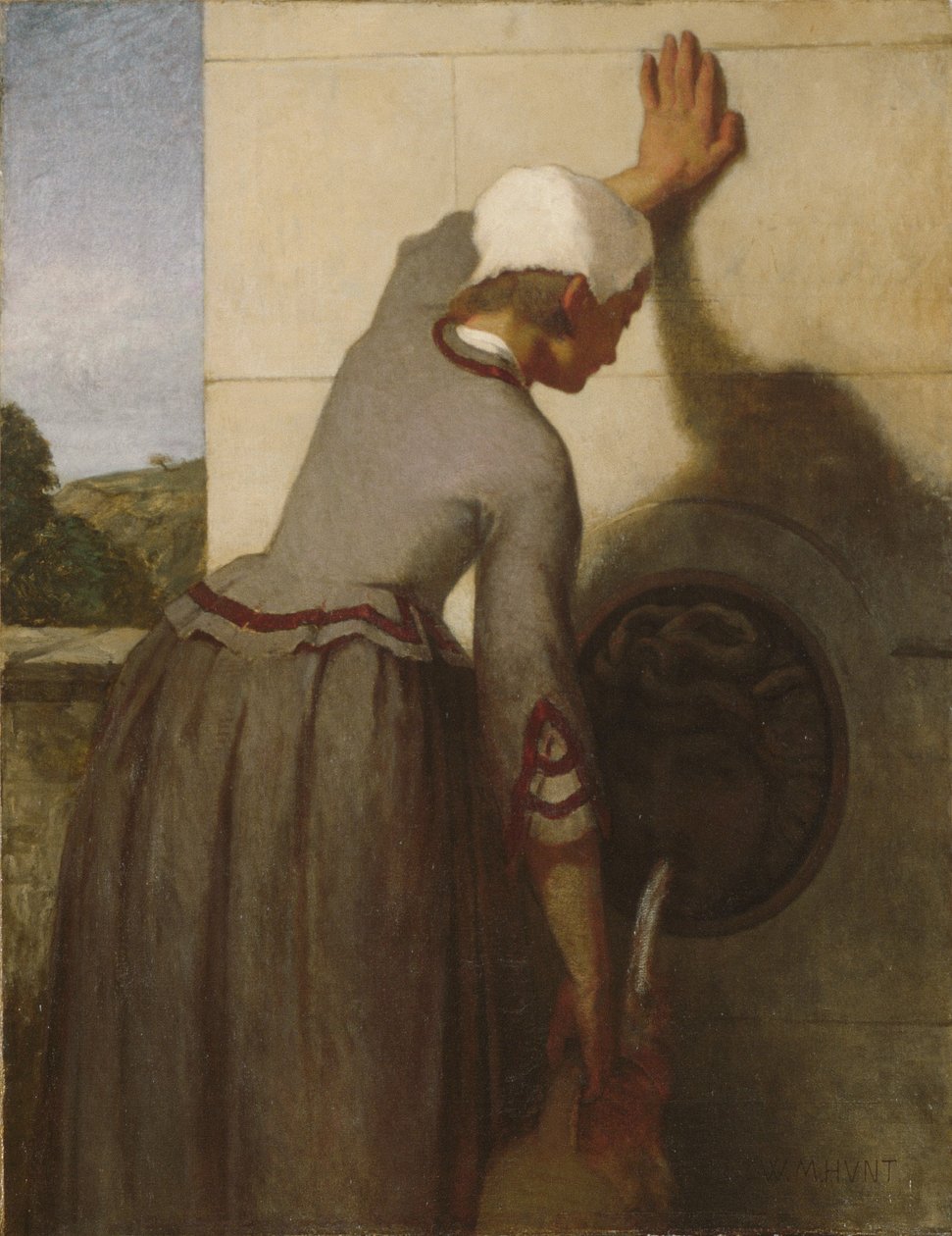 Meisje bij de fontein door William Morris Hunt