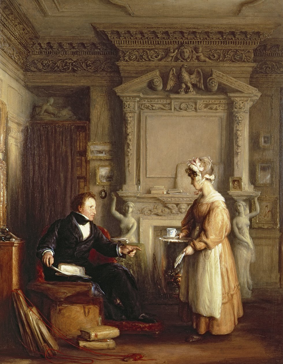 Kunstverzamelaar John Sheepshanks en een huishoudelijke dienaar door William Mulready