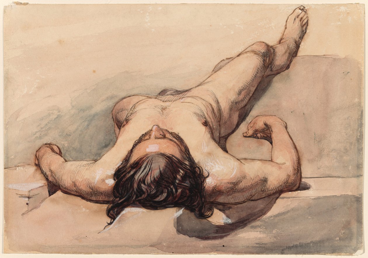 Studie van een mannelijk naakt door William Mulready