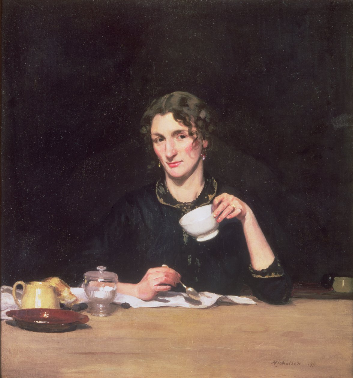 Een dame bij het ontbijt of Le Dejeuner de Marie door William Nicholson