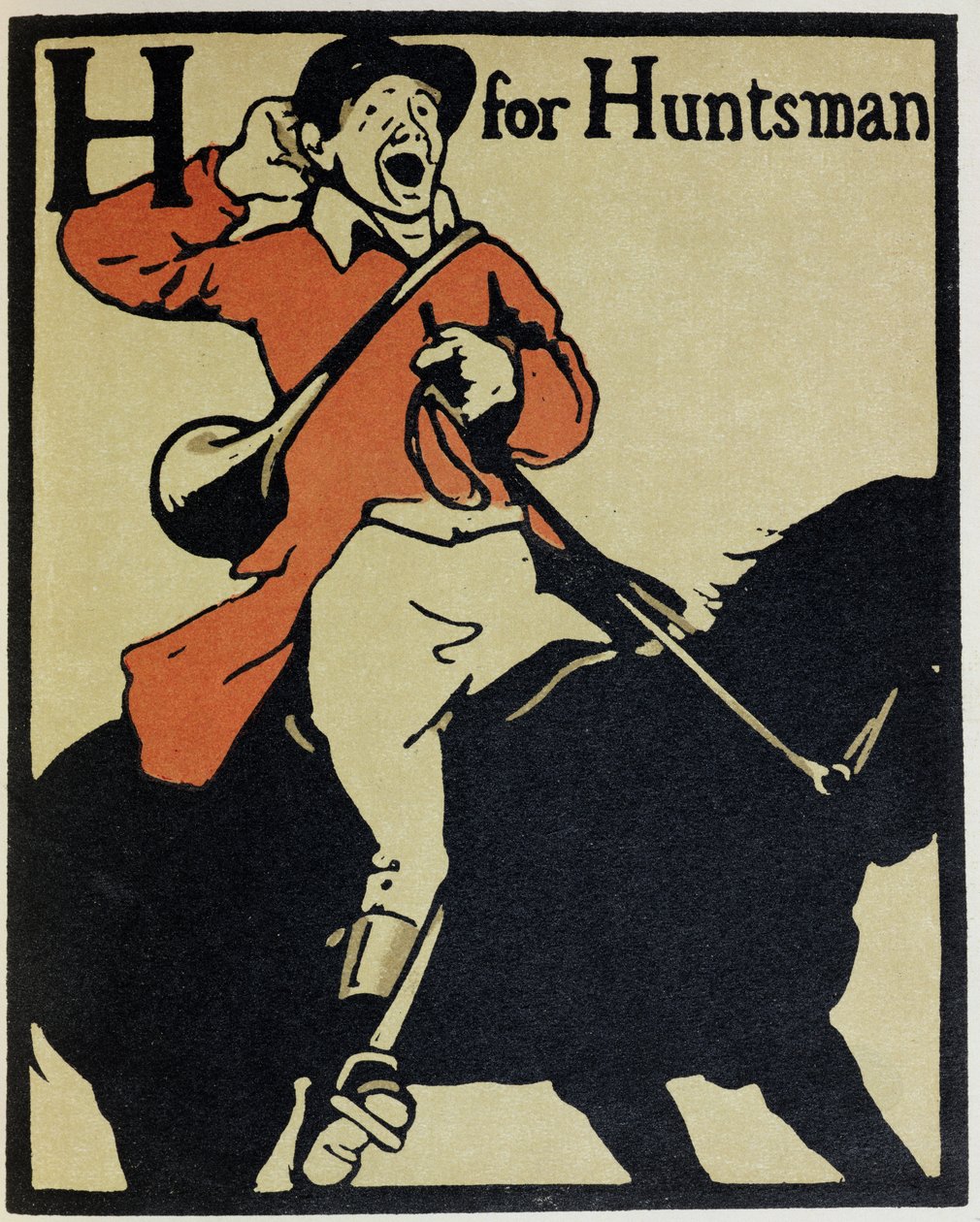 H is voor Jager, illustratie uit 