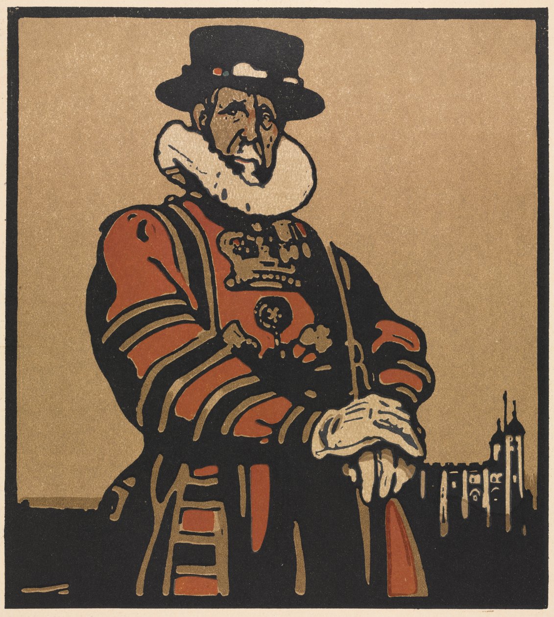Londense types: Beefeater door William Nicholson