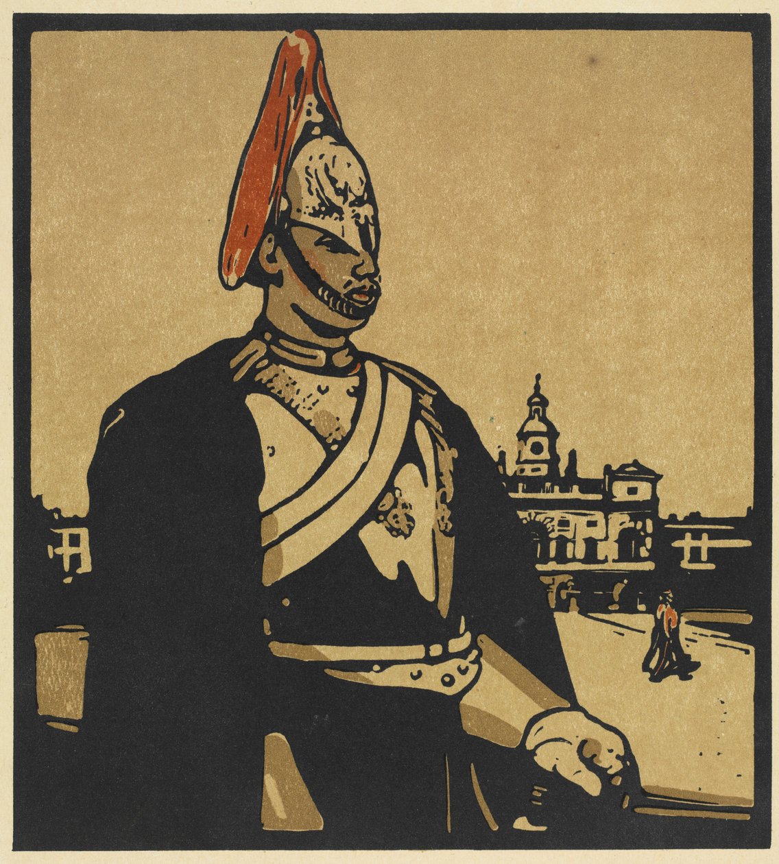 Londense types: Wachtsoldaat door William Nicholson