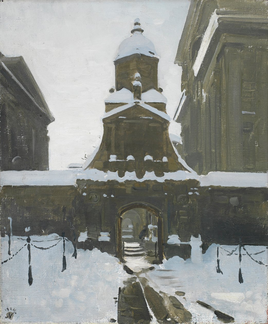De poort van eer onder sneeuw door William Nicholson