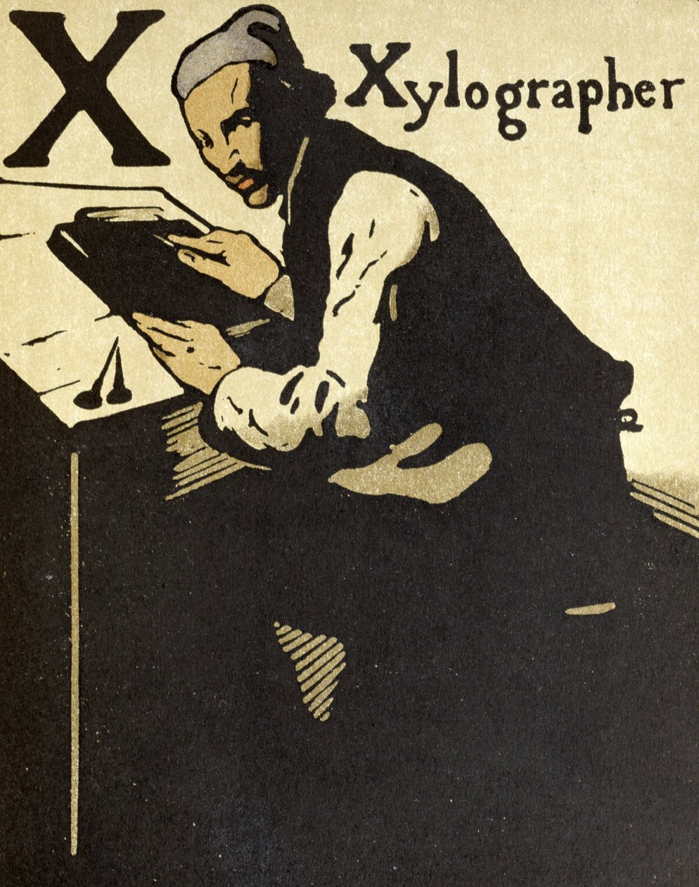 X voor Xylograaf, illustratie uit 
