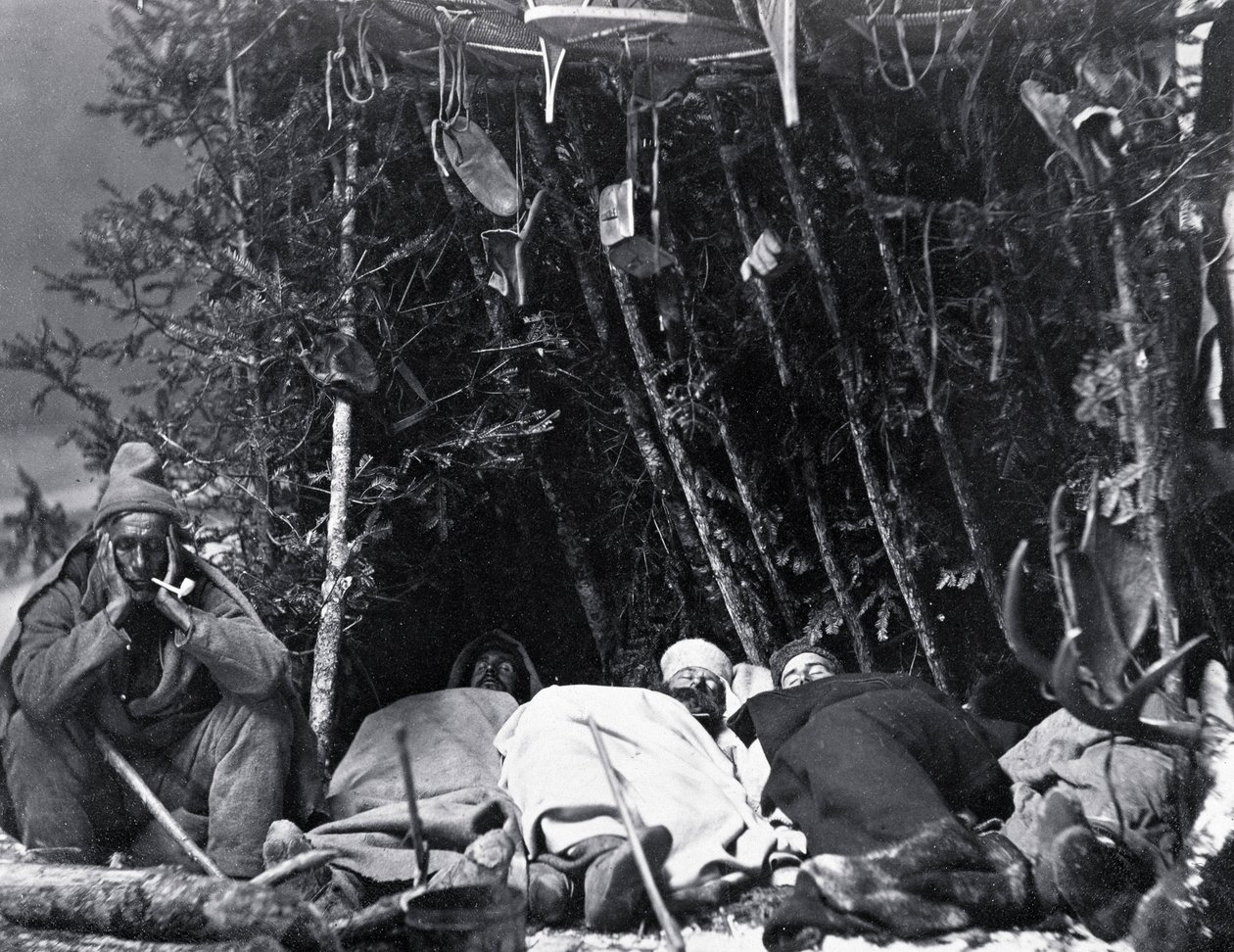 Het leven van de Trapper in Canada, foto door Nottman, circa 1890. door William Notman