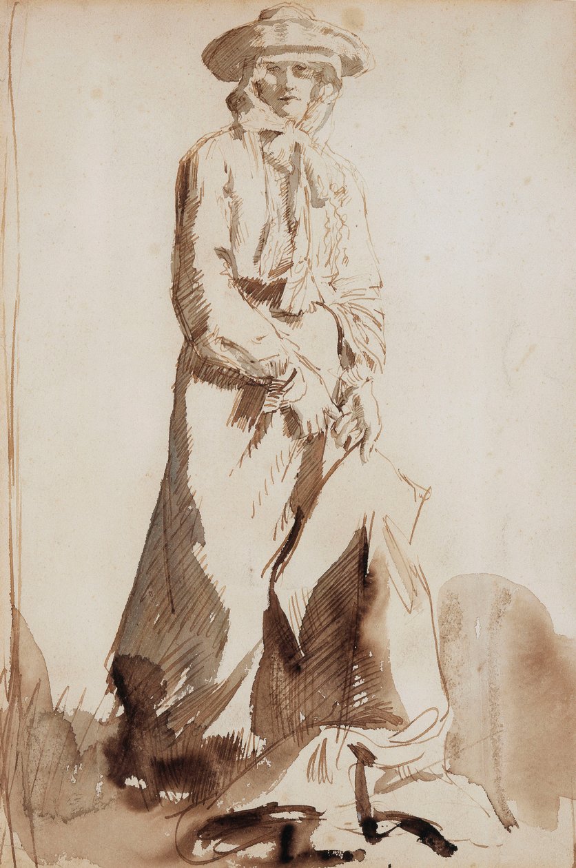 Portret van Grace, de vrouw van de kunstenaar door William Orpen