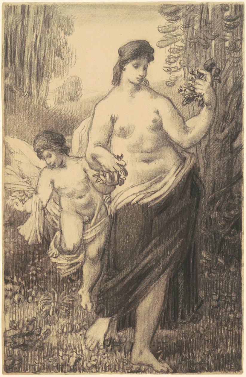Naakt Wandelt met Cupido door William P. Babcock