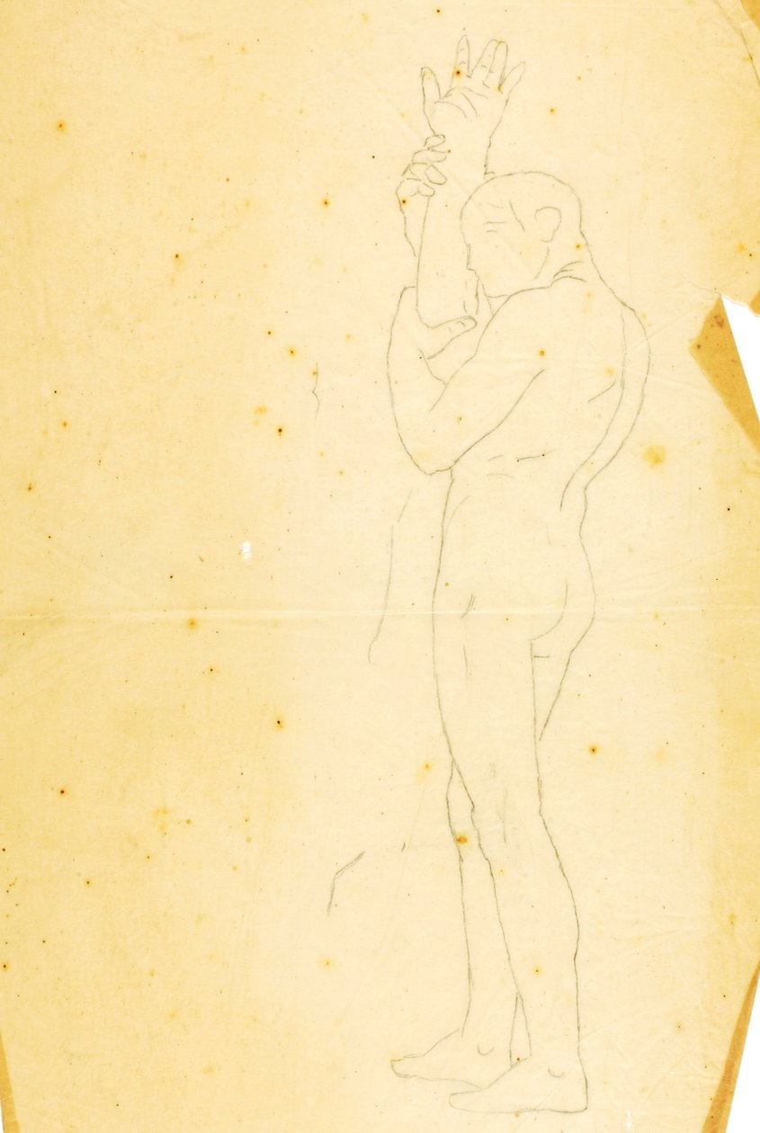 Mozes, Aäron en Hur op de berg Horeb (studie - figuur rechts) door William Page