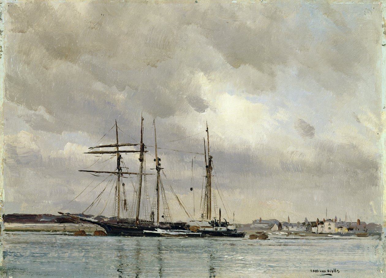 Boten in de haven, laden van China klei, c.1900 door William Page Atkinson Wells