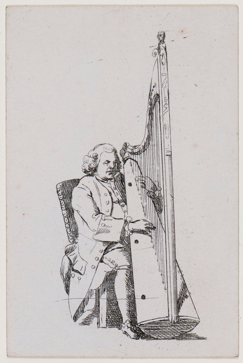John Parry speelt harp, ca. 1760-1780 door William Parry