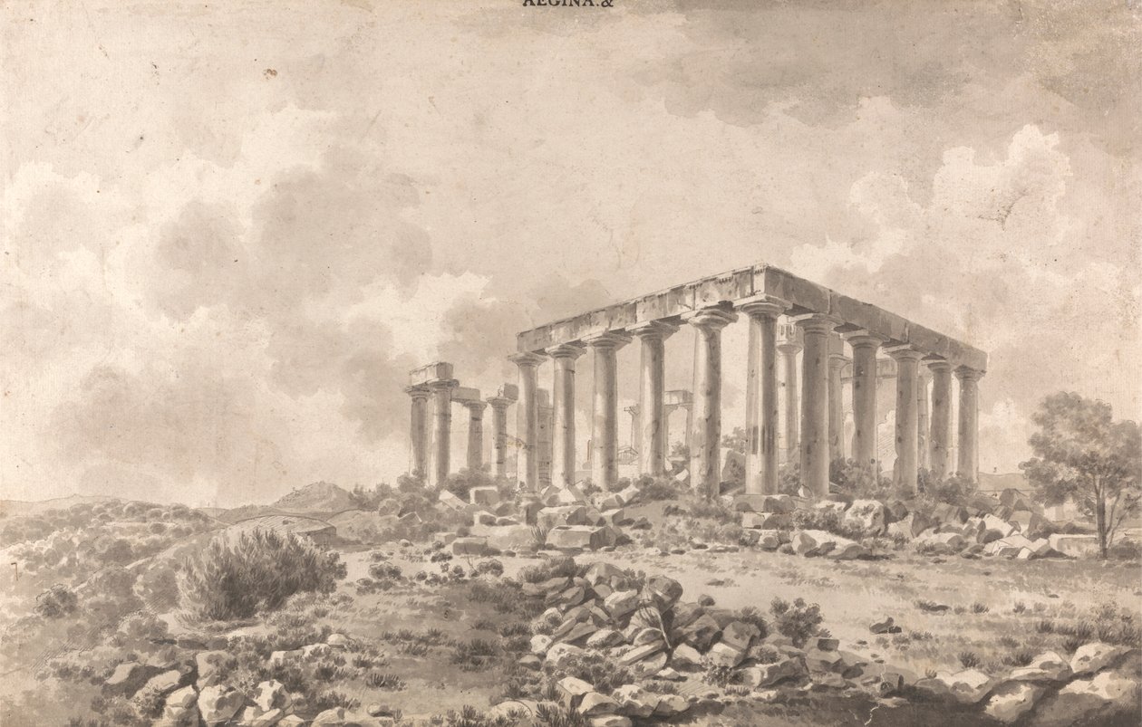 Tempel van Jupiter Panhellenios bij Aegina door William Pars