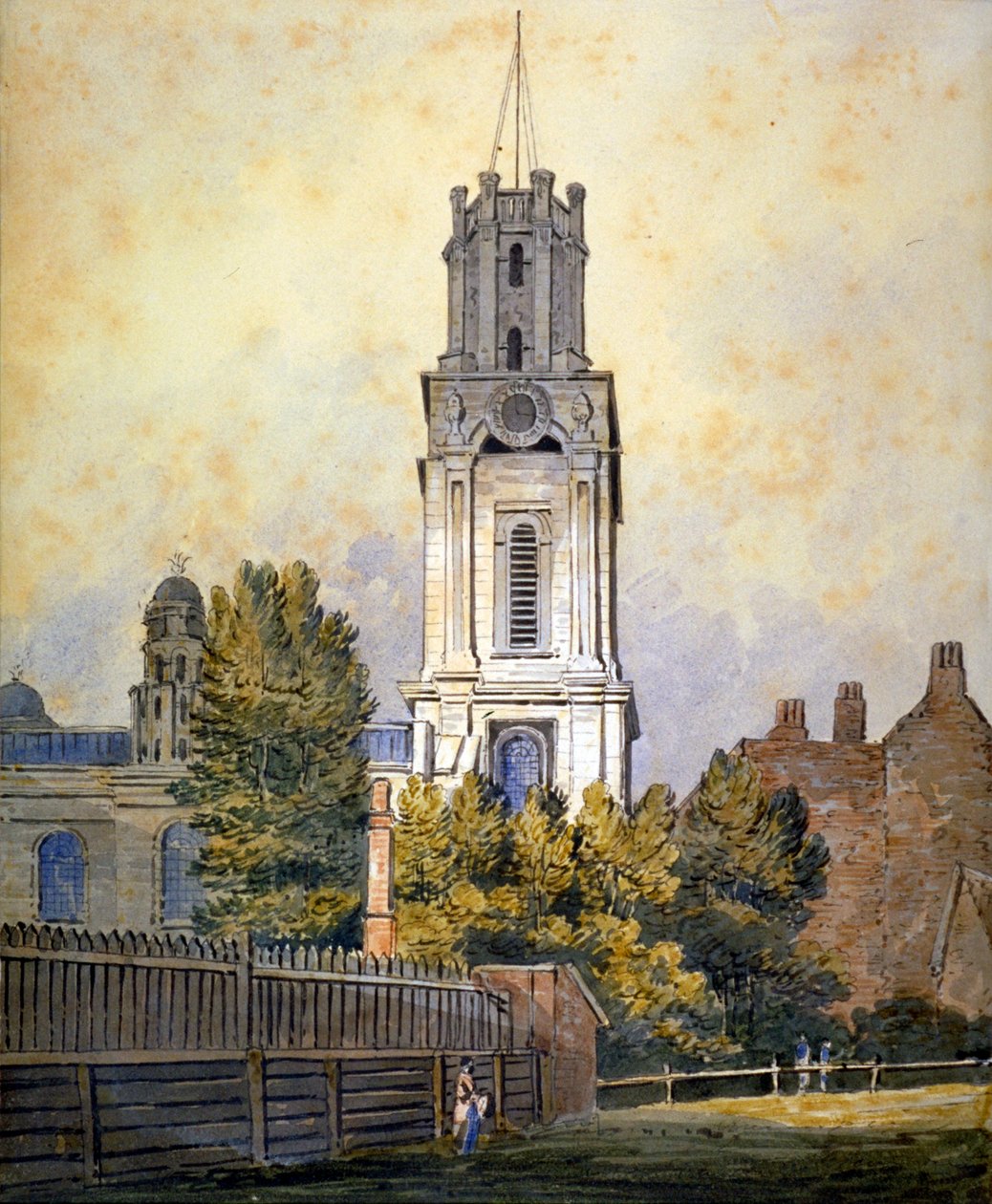 Kerk van St George in the East, Stepney, Londen, c1815 door William Pearson