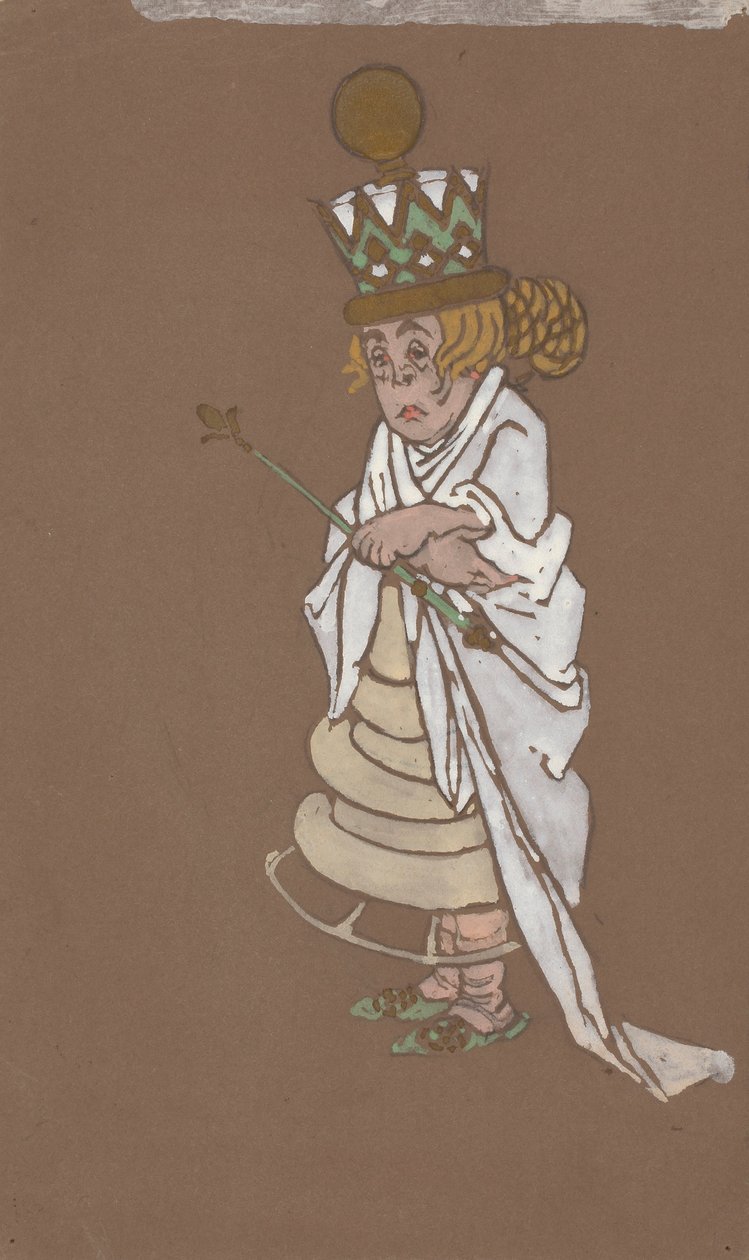 White Queen (kostuumontwerp voor Alice-in-Wonderland) 1915 door William Penhallow Henderson
