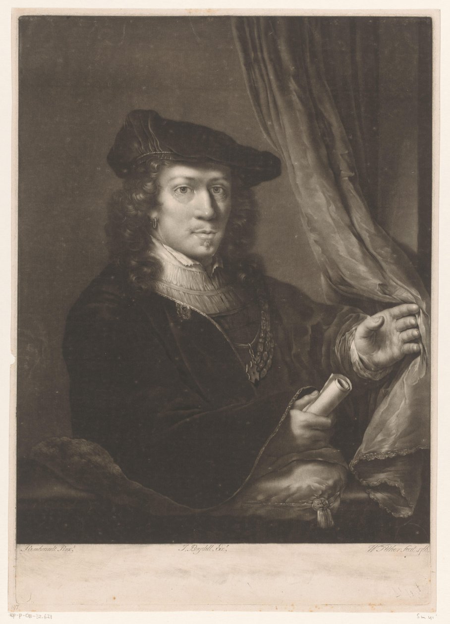 Portret van een onbekende man door William Pether