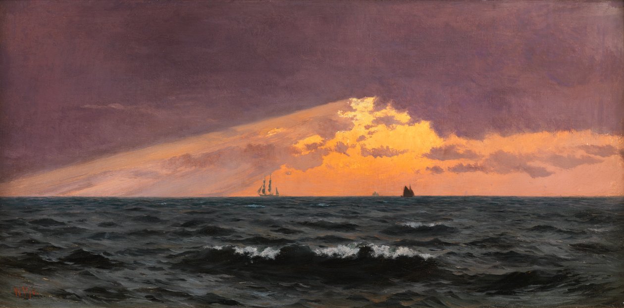Voor zonsondergang, storm op komst door William Pye