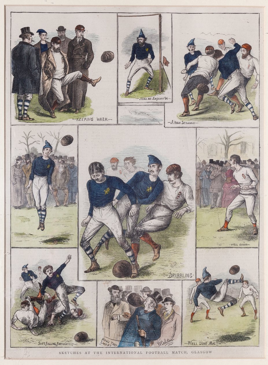 Schetsen bij de Internationale Voetbalwedstrijd, Glasgow, 1872 door William Ralston