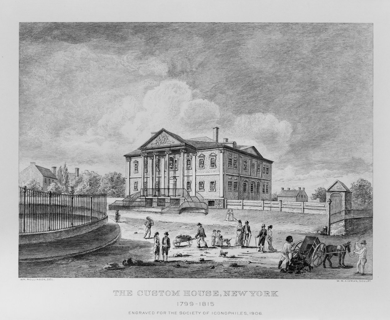 Het douanekantoor, New York door William Rollinson
