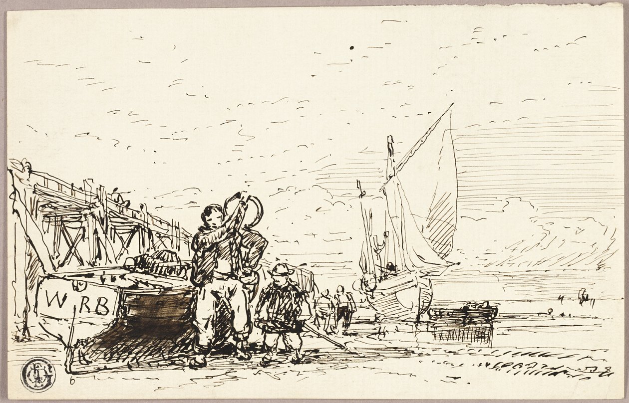 Havenscène door William Roxby Beverley