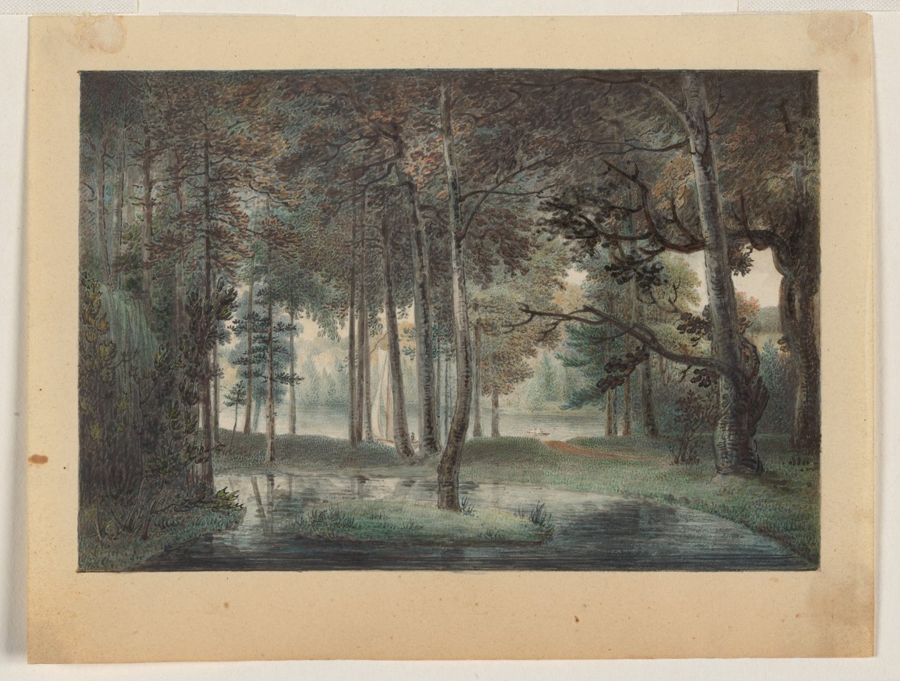 Gezicht vanaf het landgoed van de kunstenaar, Springland, of het Elysische prieel door William Russell Birch