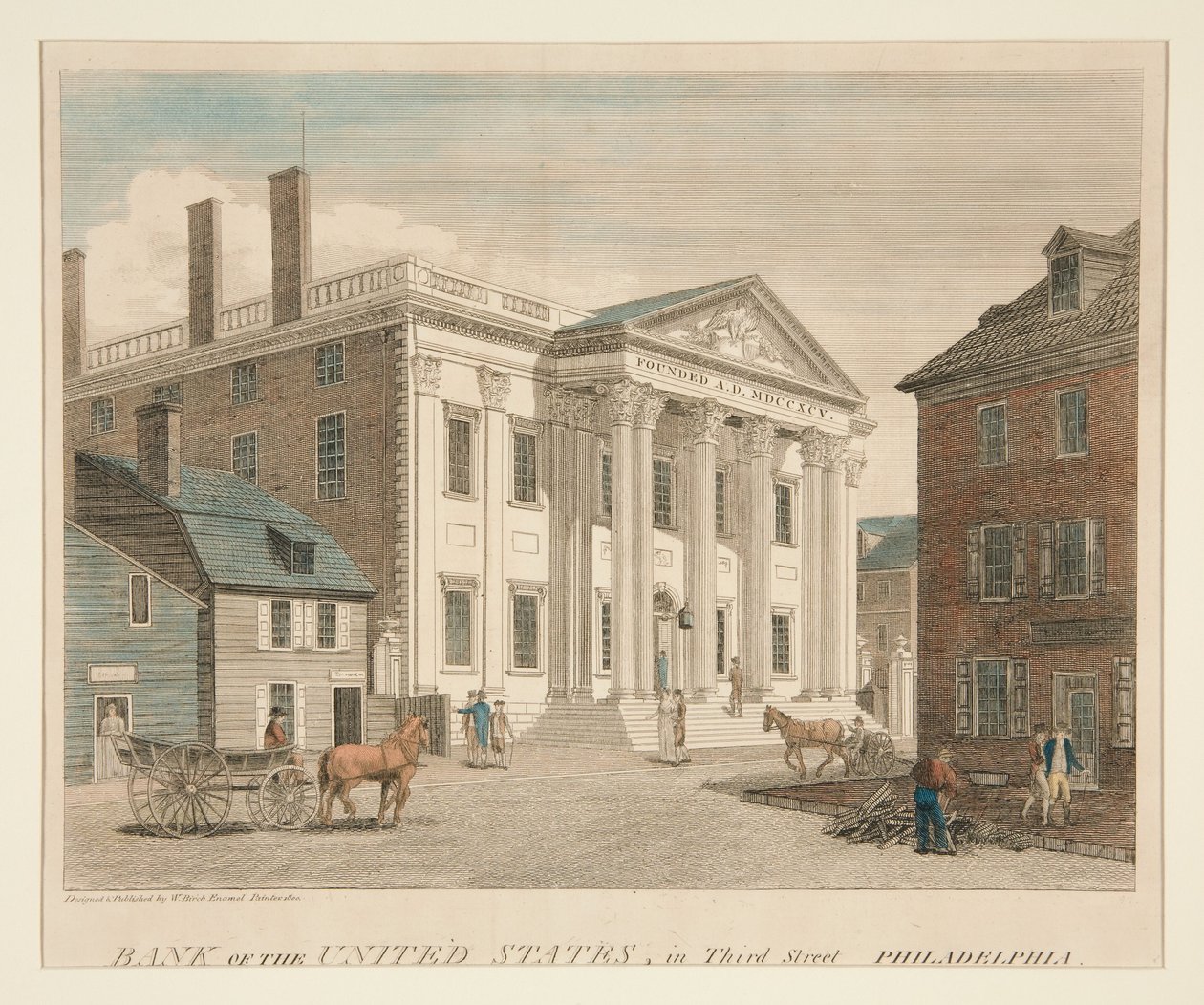 Bank of the United States, in Third Street, Philadelphia door William Russell Birch