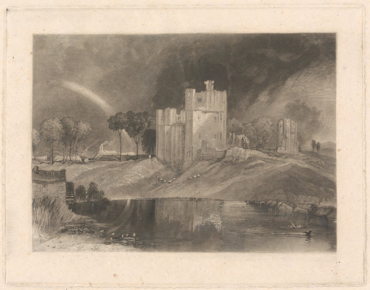 Brougham Castle, nabij de samenvloeiing van de rivieren Eamont en Lowther door William Say