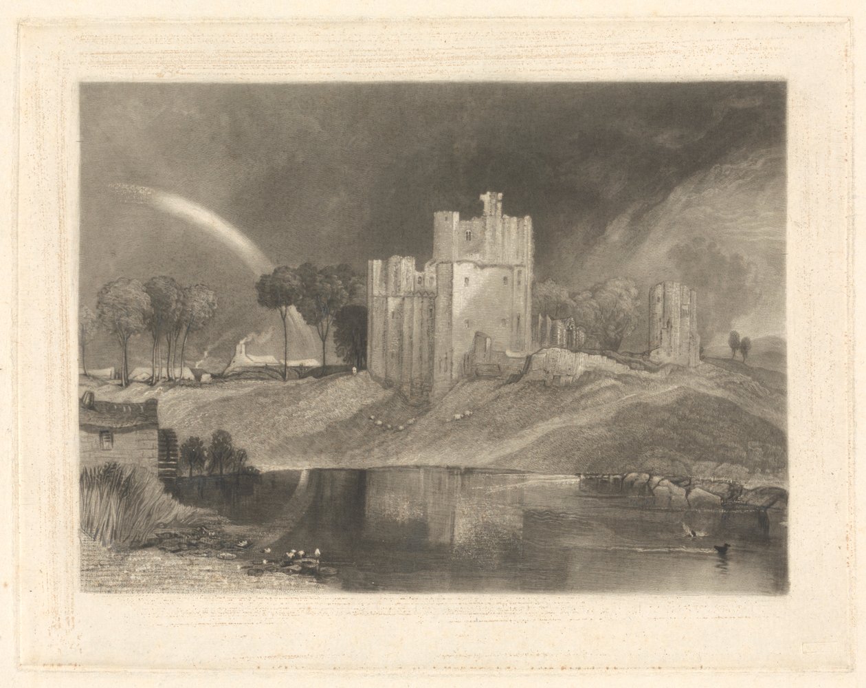 Brougham Castle, nabij de samenvloeiing van de rivieren Eamont en Lowther door William Say