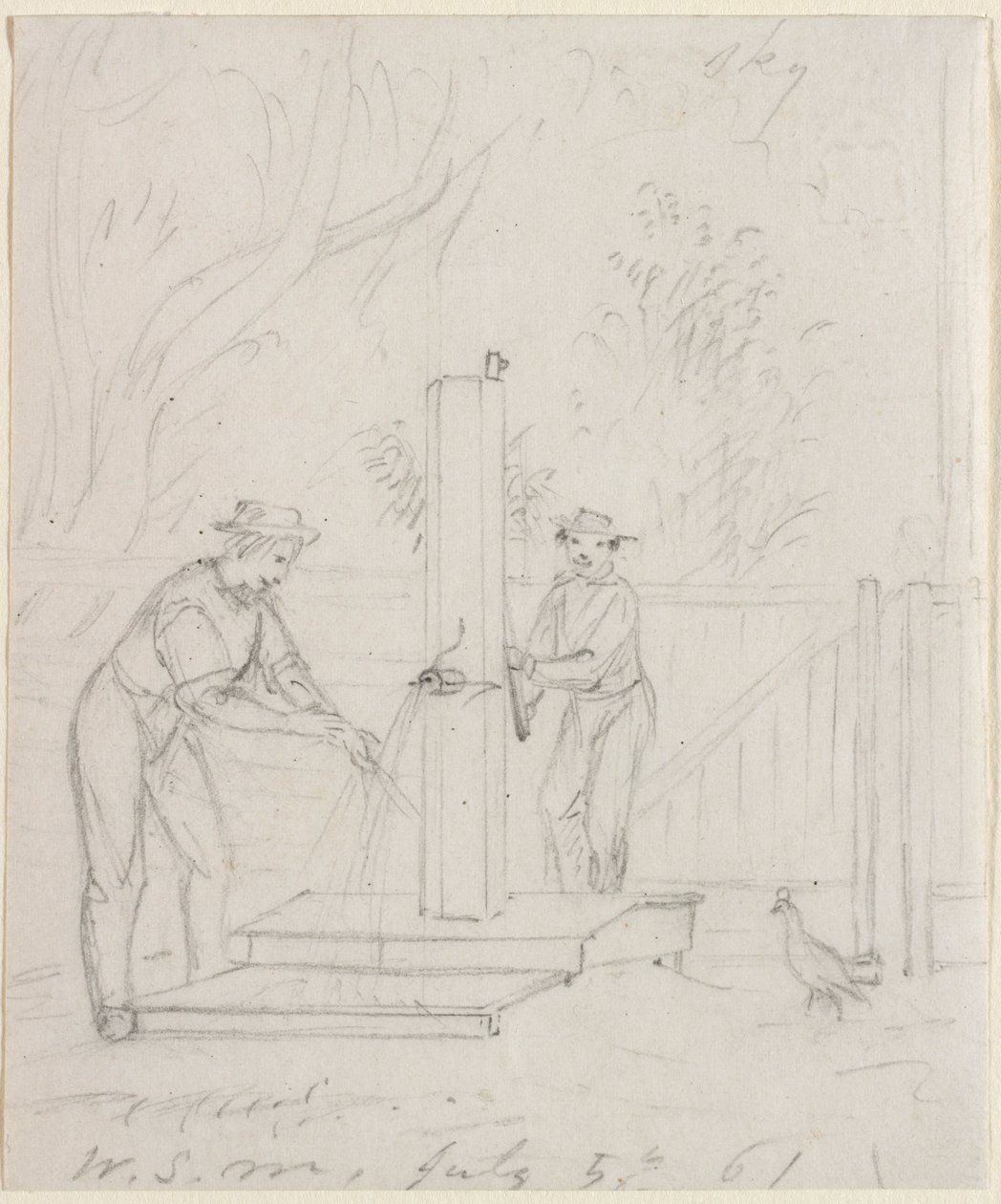 Bij de Pomp, 1861 door William Sidney Mount