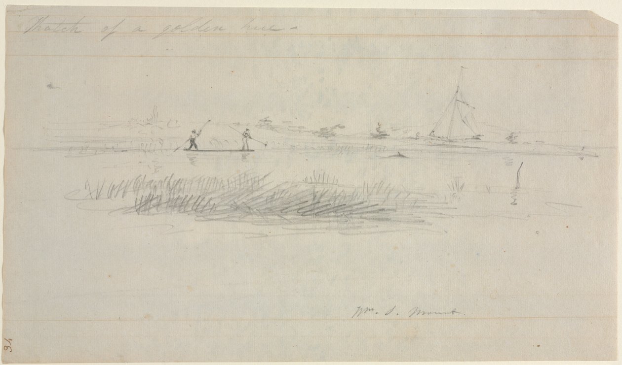 Paling Steken bij Setauket, Long Island, New York door William Sidney Mount