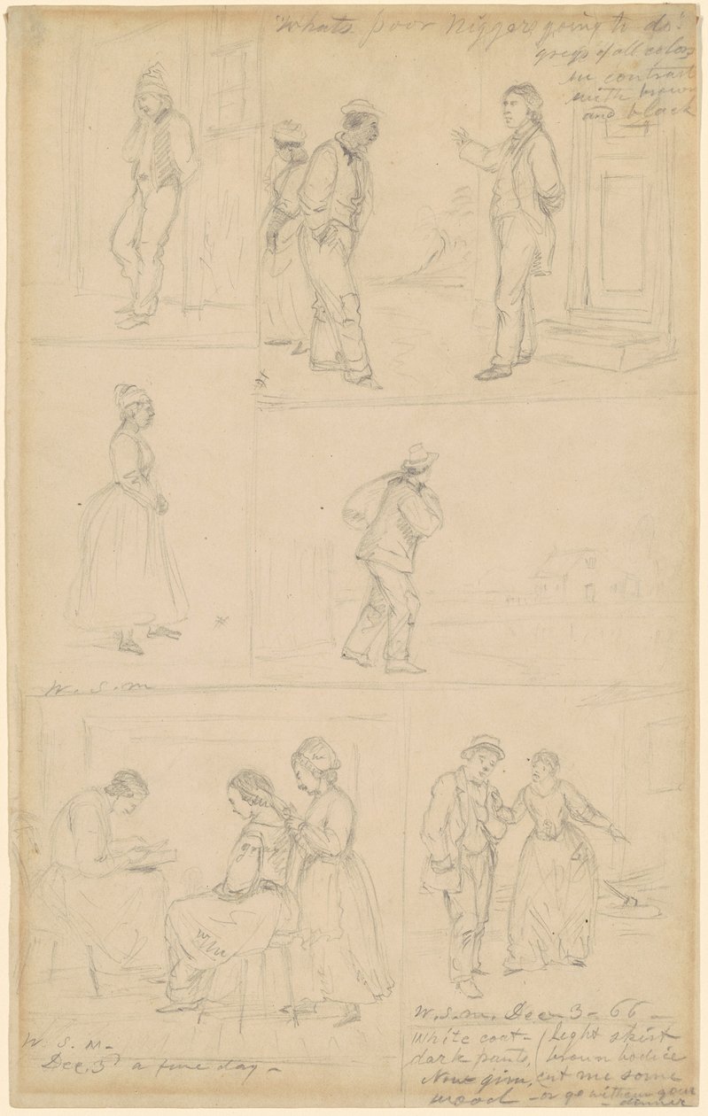 Studies van Figurengroepen door William Sidney Mount