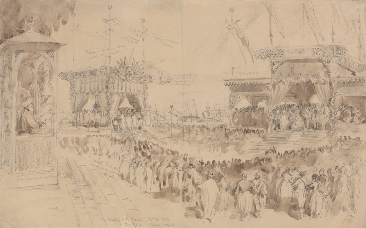 De zegening van het Suezkanaal, 16 november 1869 door William Simpson