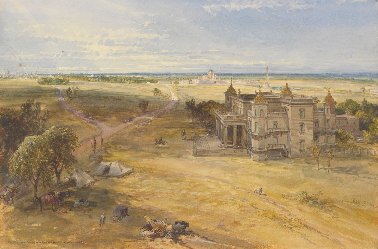 De Dilkoosha, Lucknow in de verte door William Simpson