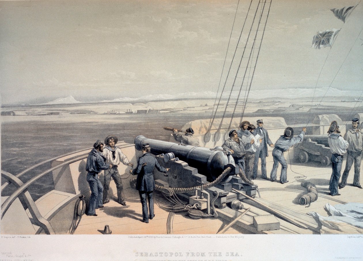 Uitzicht op Sebastopol vanaf de zee, 1855 door William Simpson