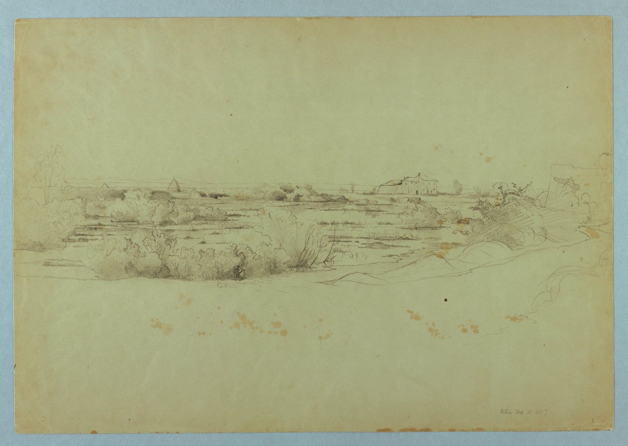 Studie van Landschap, Ostia, Italië door William Stanley Haseltine