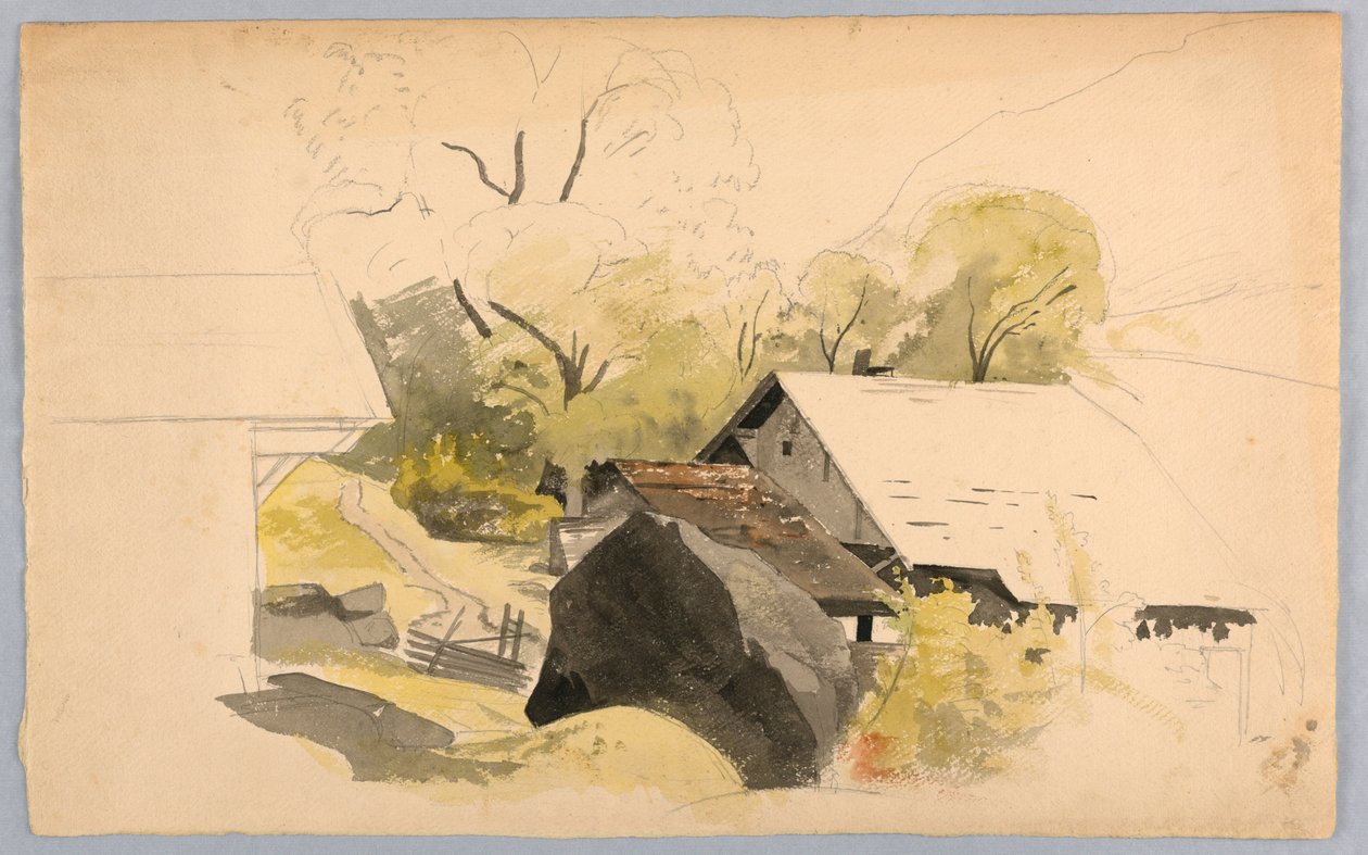 Studie van Landschap, Zwitserland door William Stanley Haseltine