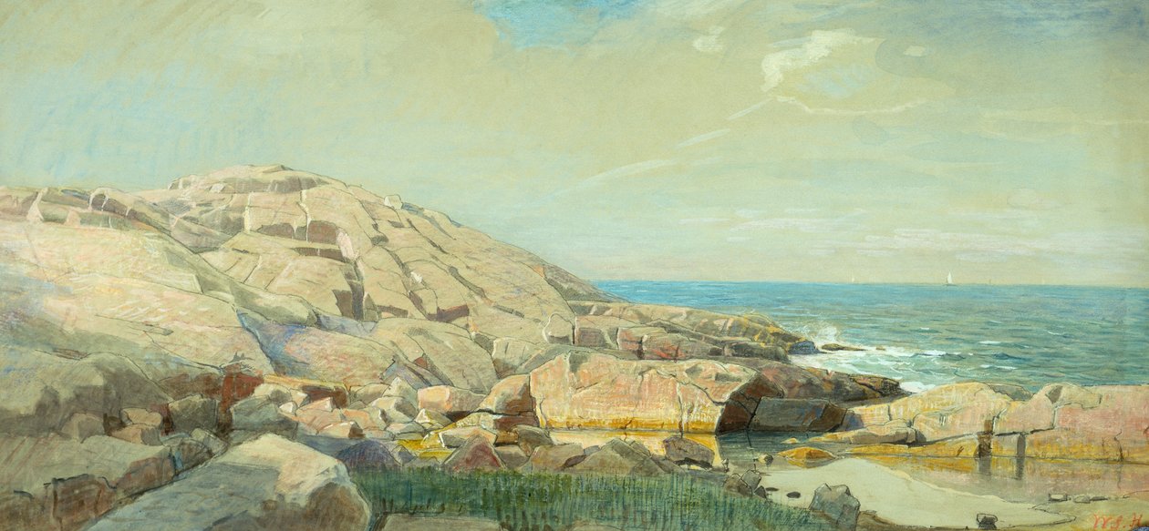 De kust van Maine bij zonsondergang door William Stanley Haseltine