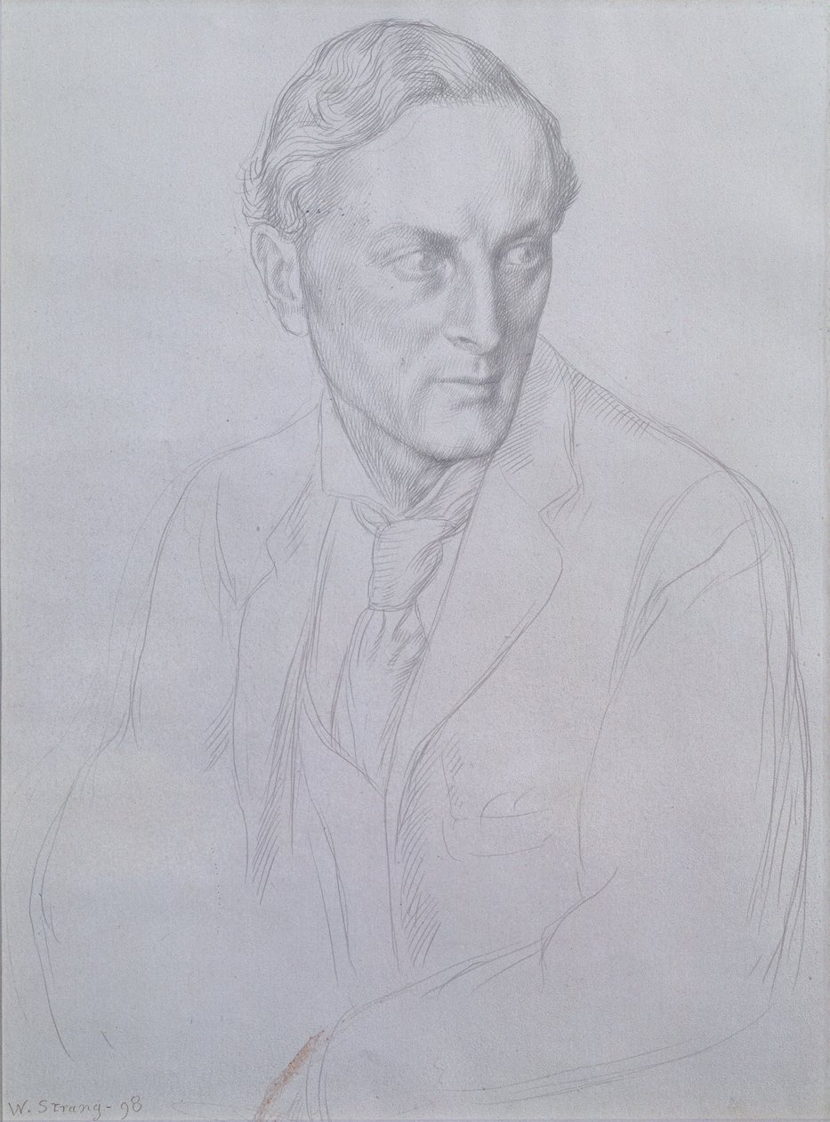 Portret van Sir Henry John Newbolt (1862-1938) dichter door William Strang