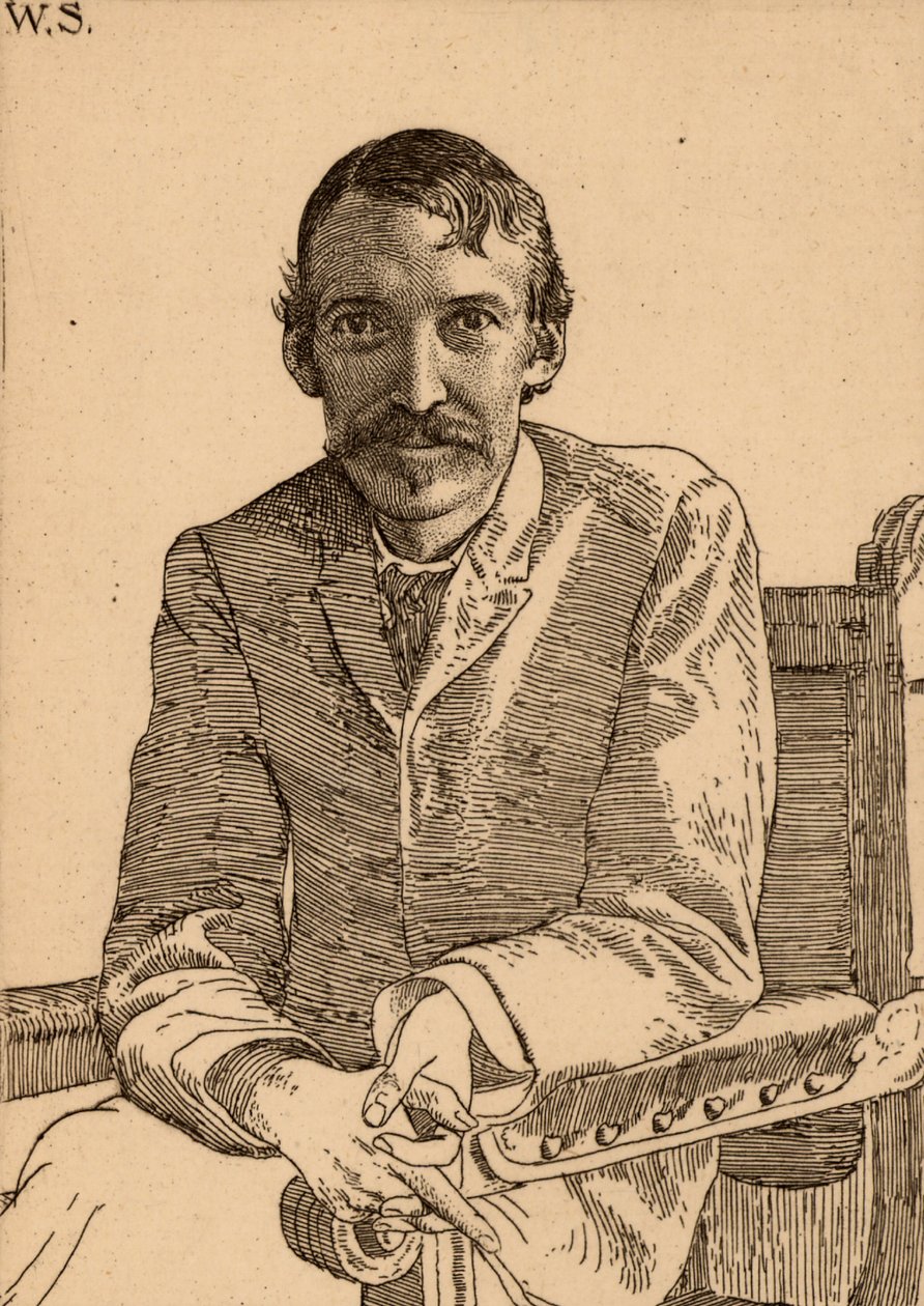 Robert Louis Balfour Stevenson (1850-1894) Schotse auteur door William Strang