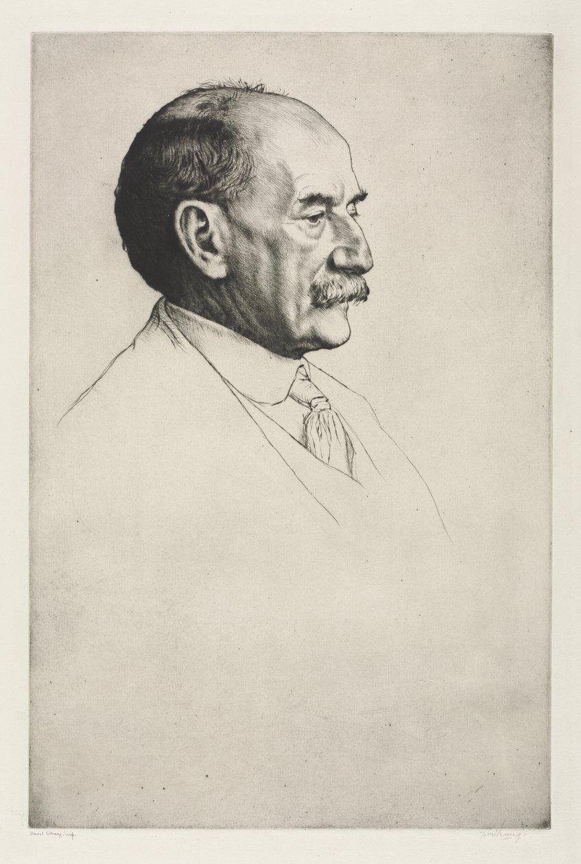 Thomas Hardy, naar rechts kijkend door William Strang