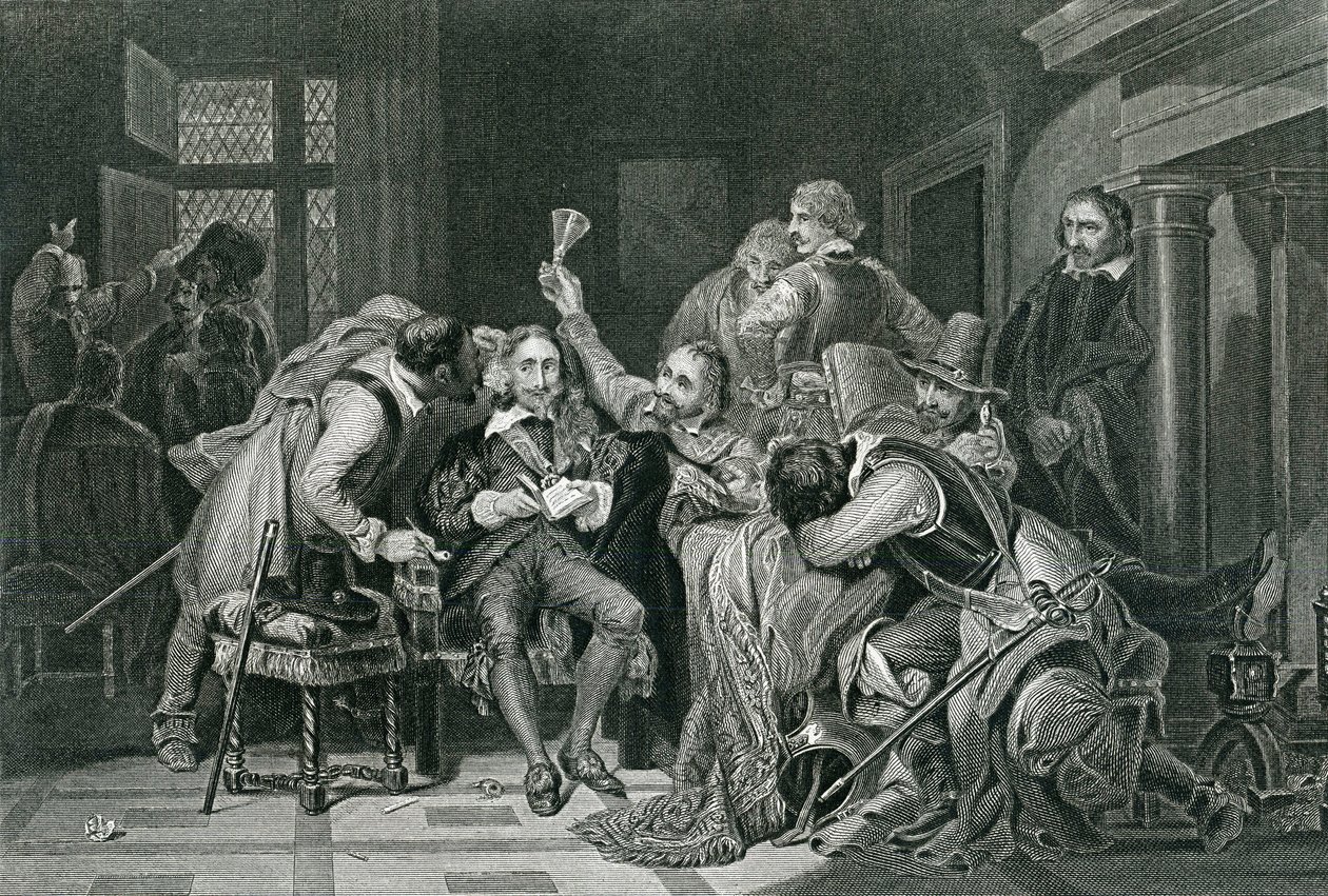 Koning Karel de 1e in de wachtkamer door William T. Hulland