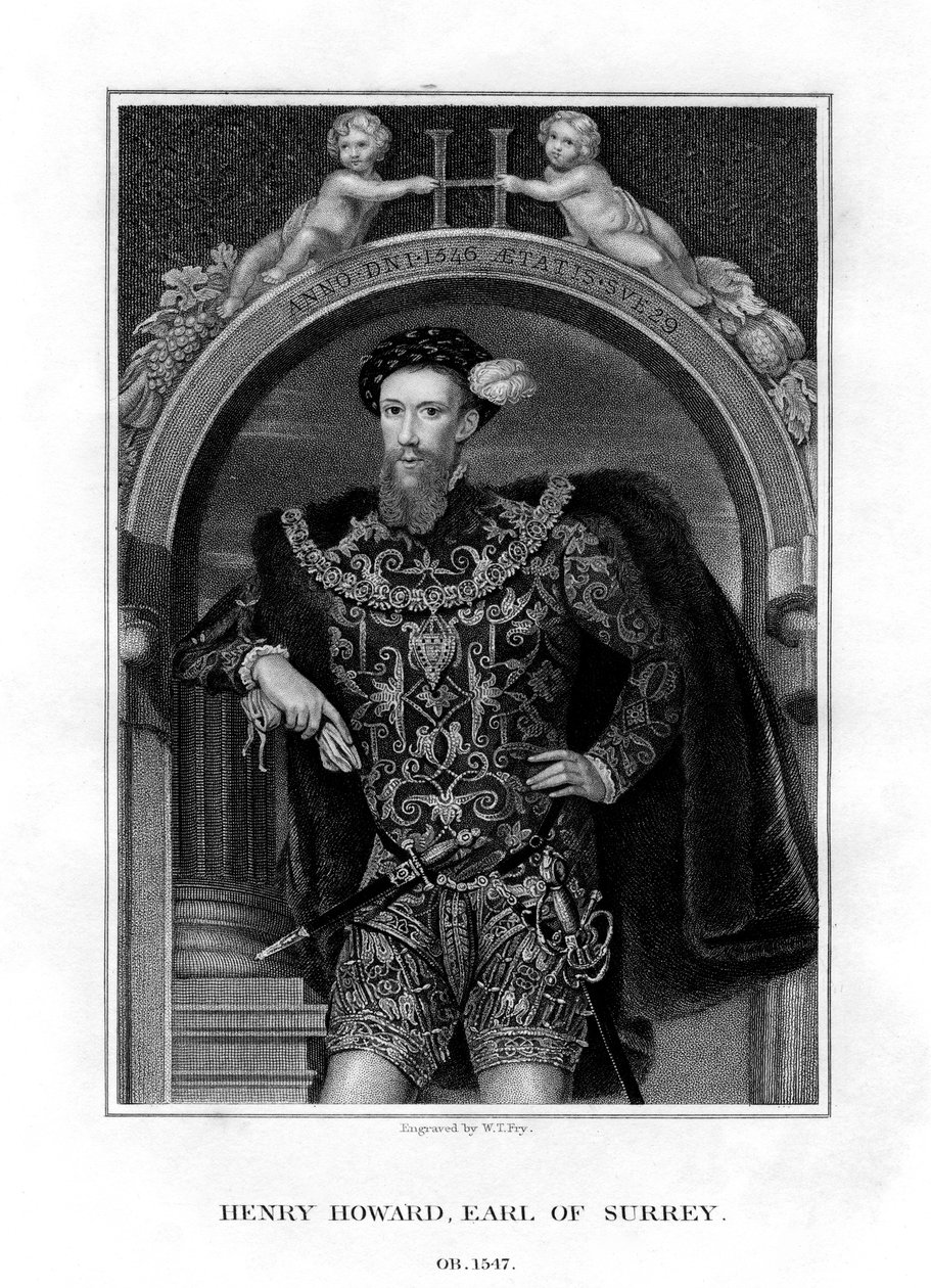 Henry Howard, Graaf van Surrey, Engelse aristocraat en dichter door William Thomas Fry