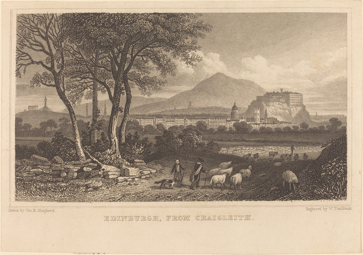 Edinburgh, vanaf Craigleith door William Tombleson after Thomas Hosmer Shepherd