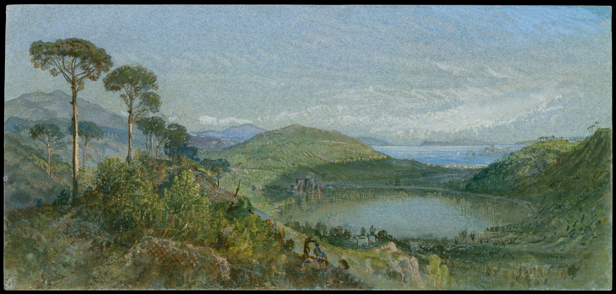 Lago Avernus, ca. 1867-70 (aquarel) door William Trost Richards
