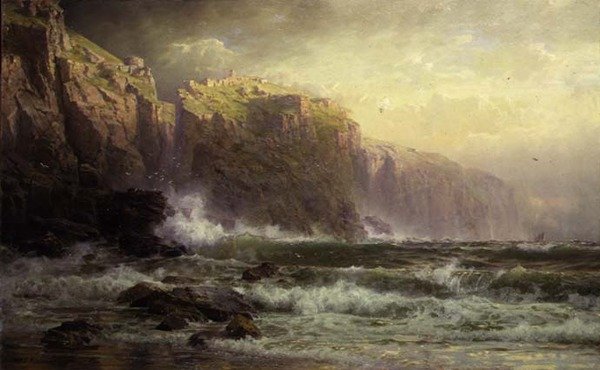De lange golven die op het rif donderen door William Trost Richards